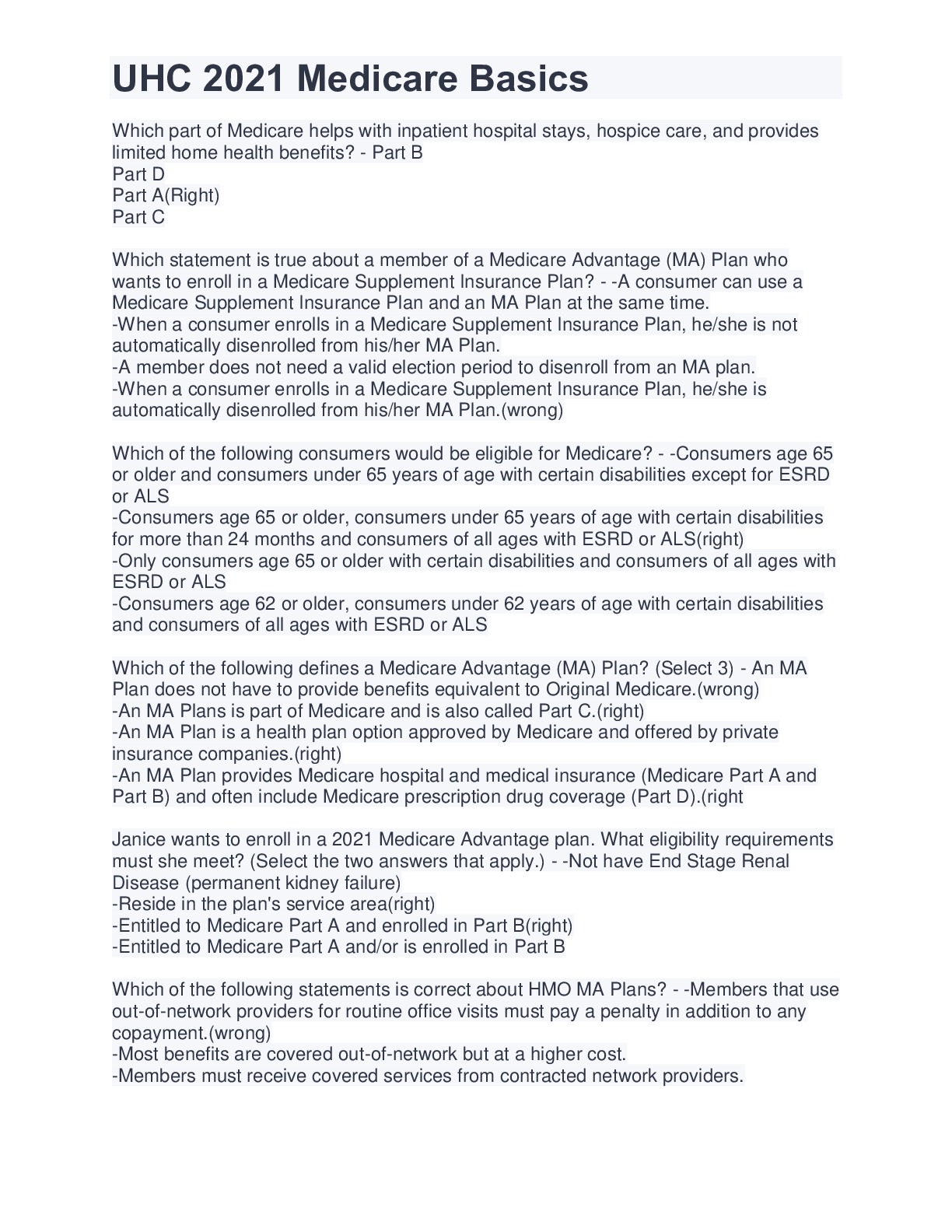 UHC 2021 Medicare Basics Browsegrades